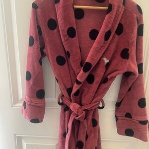 PINK Bathrobe with Black Dots Size XS/S
